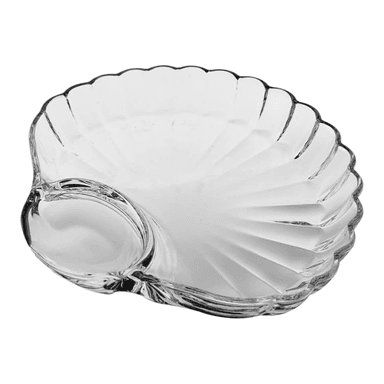 SET DE 4 PLATO DE VIDRIO DE CONCHA MARINA PARA APERITIVOS
