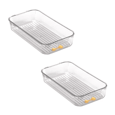 PACK DE 2 CAJAS DE ALMACENAMIENTO BAJO PARA REFRIGERADOR CON DRENAJE 20 CM - 1