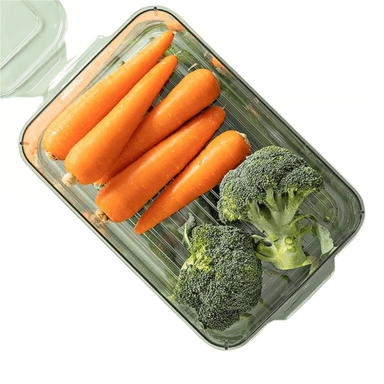 PACK DE 2 CAJAS DE ALMACENAMIENTO BAJO PARA REFRIGERADOR CON DRENAJE 20 CM - 2
