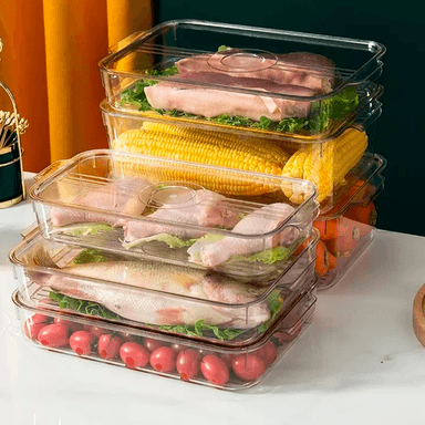 PACK DE 2 CAJAS DE ALMACENAMIENTO BAJO PARA REFRIGERADOR CON DRENAJE 20 CM - 3