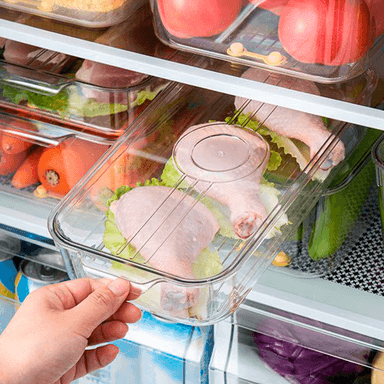 PACK DE 2 CAJAS DE ALMACENAMIENTO BAJO PARA REFRIGERADOR CON DRENAJE 20 CM - 6