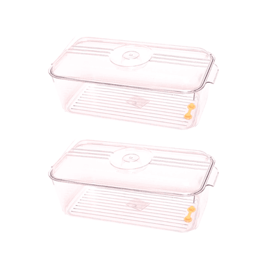 PACK DE 2 CAJAS DE ALMACENAMIENTO ALTO PARA REFRIGERADOR CON DRENAJE 20 C