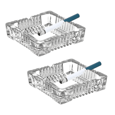 SET DE 2CENICEROS CUADRADOS DE CRISTAL