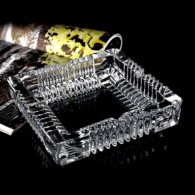 SET DE 2CENICEROS CUADRADOS DE CRISTAL - 5