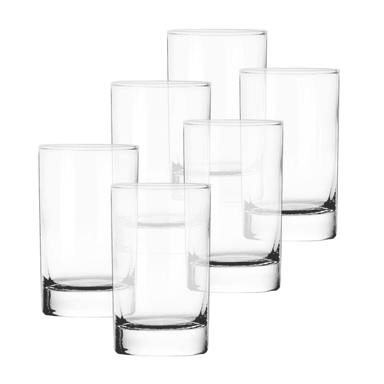 JUEGO DE 12 VASOS LISOS DE VIDRIO 135 ML