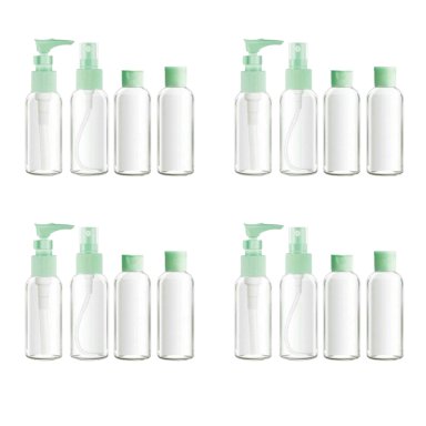 SET DE 16 FRASCOS PULVERIZADOR CONTENEDOR DE ASEO PARA VIAJE