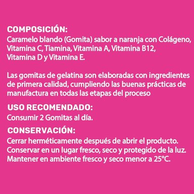 GOMITAS LIMA NATURALS 60 UNIDADES CON COLÁGENO SABOR NARANJA - 4