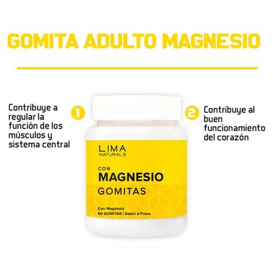 GOMITAS LIMA NATURALS 60 UNIDADES CON MAGNESIO SABOR FRESA - 2