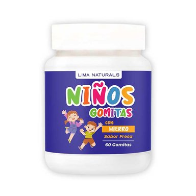 GOMITAS LIMA NATURALS 60 UNIDADES NIÑO CON HIERRO SABOR FRESA