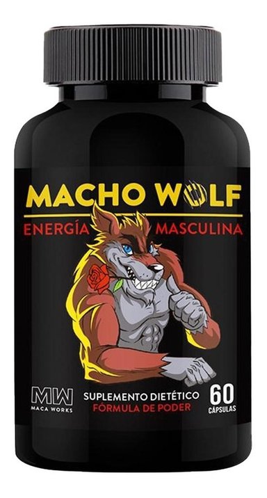 01 FRASCO MACA WORKS MACHO WOLF 60 CÁPSULAS