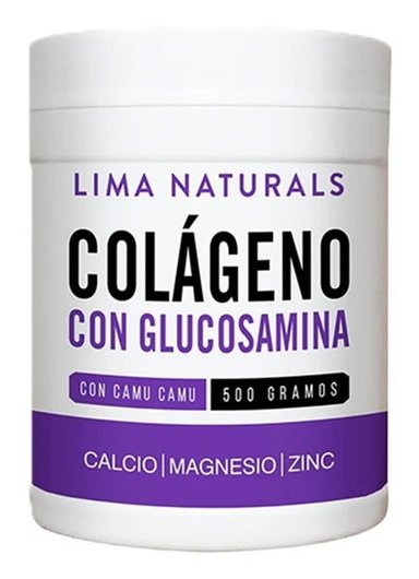 COLÁGENO LIMA NATURALS GLUCOSAMINA EN POLVO 500 G CON RAMOS