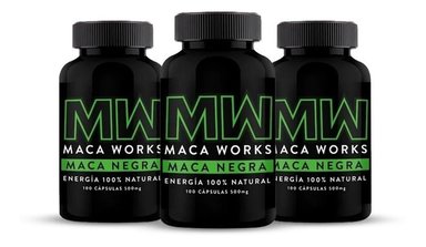 PACK 03 FRASCOS MACA WORKS MACA 100 CÁPSULAS NEGRA