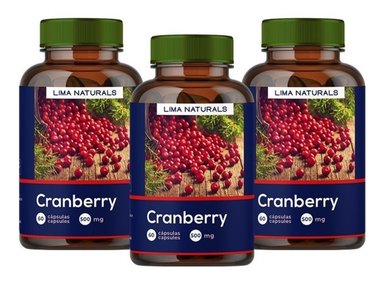 PACK 03 FRASCOS LIMA NATURALS CRANBERRY 60 CÁPSULAS