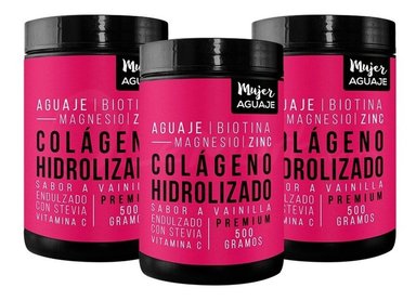 COLÁGENO MUJER AGUAJE EN POLVO 500 G HIDROLIZADO VAINILLA X 3