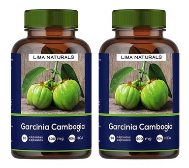 CÁPSULAS LIMA NATURALS GARCINIA COMPRIMIDOS PACK 02 FRASCOS 90 UNIDADES