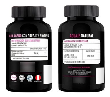 PACK LIMA NATURALS COLÁGENO AGUAJE Y BIOTINA 100 CÁPSULAS + AGUAJE NATURAL 100 CÁPSULAS - 5