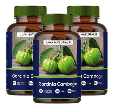 CÁPSULAS LIMA NATURALS GARCINIA COMPRIMIDOS 03 FRASCOS 90 UNIDADES