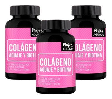 CÁPSULAS LIMA NATURALS COLÁGENO AGUAJE Y BIOTINA COMPRIMIDOS 03 FRASCOS 100 UNIDADES