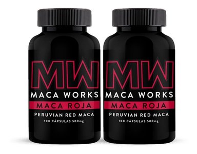 CÁPSULAS MACA WORKS MACA ROJA COMPRIMIDOS PACK 02 FRASCOS 100 UNIDADES