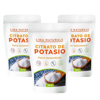 CITRATO DE POTASIO LIMA NATURALS POLVO PACK 3 200 G