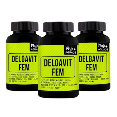 PACK 3 MUJER AGUAJE DELGAVIT COMPRIMIDOS FRASCO DELGAVIT FEM 400MG CÁPSULAS