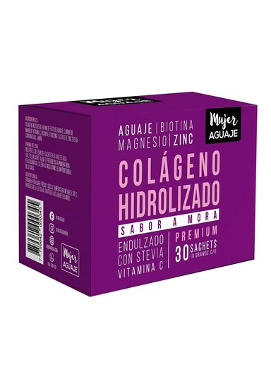 COLÁGENO MUJER AGUAJE HIDROLIZADO SABOR MORA POLVO CAJA 30 SACHETS 10G C/U