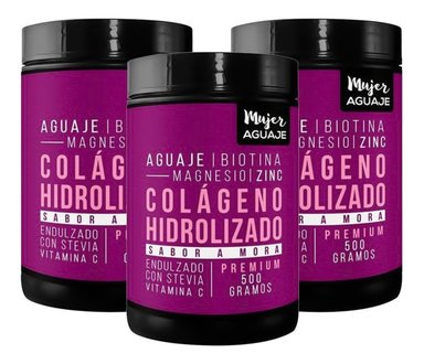 COLÁGENO LIMA NATURALS POLVO 500 GRAMOS POR POMO MUJER AGUAJE 500 G SABOR MORA PACK 3