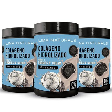 COLAGENO LIMA NATURALS 500 GR COOKIES AND CREAM PACK 03 POMOS