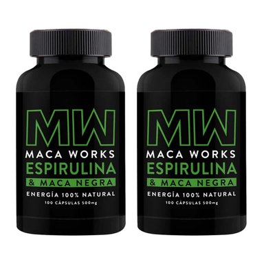 VITAMINA MACA WORKS ESPIRULINA Y MACA NEGRA 500 MG PACK 2