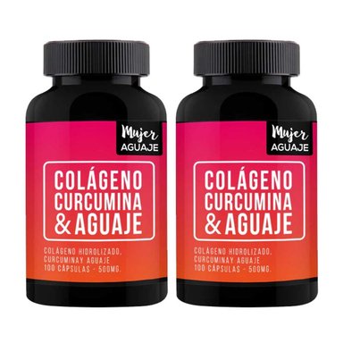 VITAMINA MUJER AGUAJE COLÁGENO CURCUMINA Y AGUAJE 500 MG PACK 2
