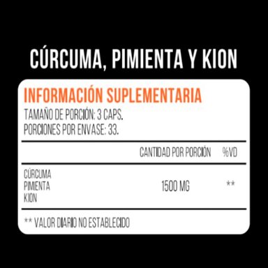 03 FRASCOS CÚRCUMA, PIMIENTA Y KION 500MG MUJER AGUAJE 100 CAPSULAS - 2