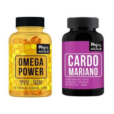 SUPLEMENTO MUJER AGUAJE OMEGA POWER 60 CÁPSULAS + CARDO MARIANO 60 CÁPSULAS