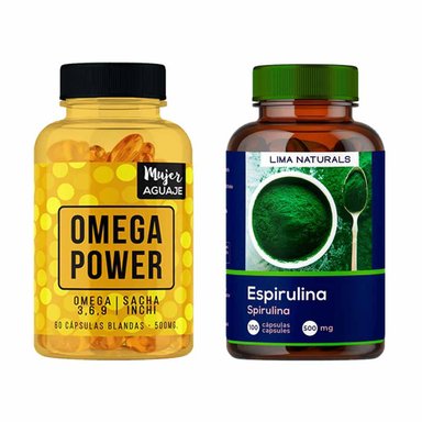 SUPLEMENTO LIMA NATURALS OMEGA POWER 60 CÁPSULAS + ESPIRULINA 100 CÁPSULAS