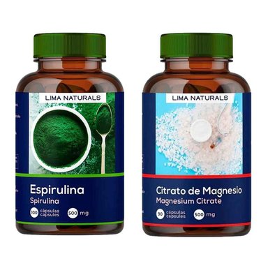 SUPLEMENTO LIMA NATURALS ESPIRULINA CÁPSULAS + CITRATO MAGNESIO 90 CÁPSULAS