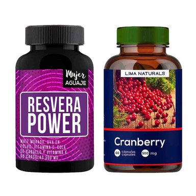 RESVERA POWER 90 CÁPSULAS + CRANBERRY 60 CÁPSULAS LIMA NATURALS
