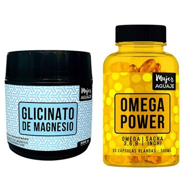 GLICINATO DE MAGNESIO 200 G + OMEGA POWER MUJER AGUAJE
