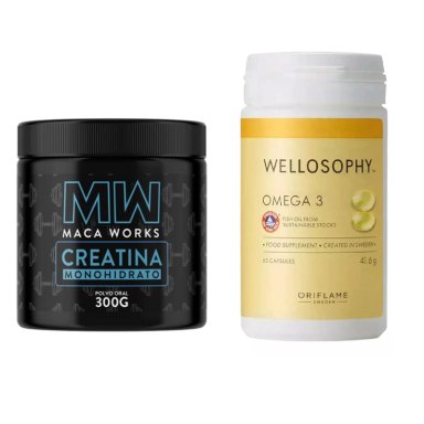 CREATINA + OMEGA 3 CÁPSULAS MACA WORKS