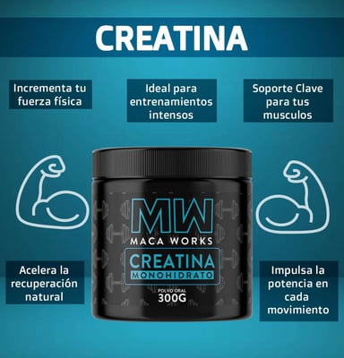 CREATINA + OMEGA POWER CÁPSULAS MACA WORKS - 2