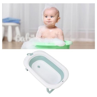 BAÑERA CON TERMÓMETRO PLEGABLE PORTÁTIL INTELIGENTE ROSADO