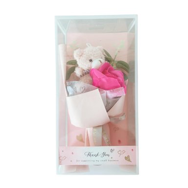 PLANTAS ALGODON ROSADO RAMO OSO PELUCHE ROSA CAJA - 2