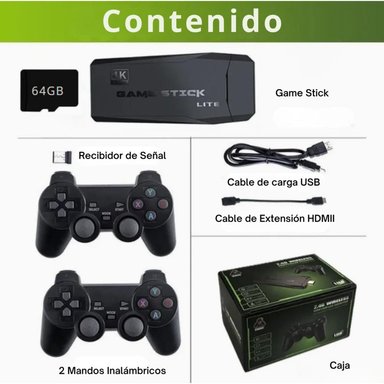 MINI CONSOLA RETRO PORTÁTIL DE TV 10000 JUEGOS 2 MANDOS INALÁMBRICOS - 4