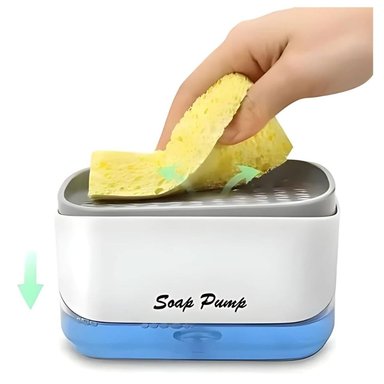 DISPENSADOR DE ACRÍLICO PARA LAVAVAJILLAS JABÓN LÍQUIDO CON PORTA ESPONJA