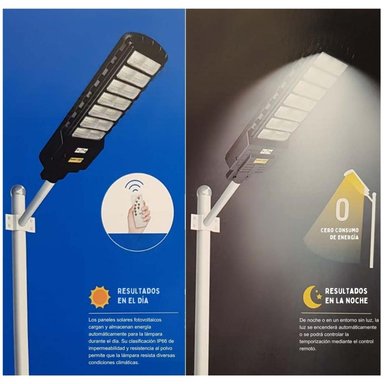 LÁMPARA CON PANEL SOLAR REFLECTOR JORTAN DE 700W IMPERMEABLE + CONTROL REMOTO - 4