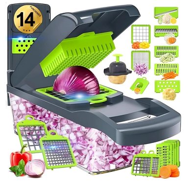 PICADOR DE VERDURAS ALIMENTOS MULTIFUNCIONAL 16 PIEZAS CORTADOR MULTIUSOS 14 EN 1