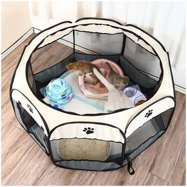 CORRAL CAMA PARA GATOS PERROS CASA PARA MASCOTAS AMPLIO PLEGABLE PORTÁTIL