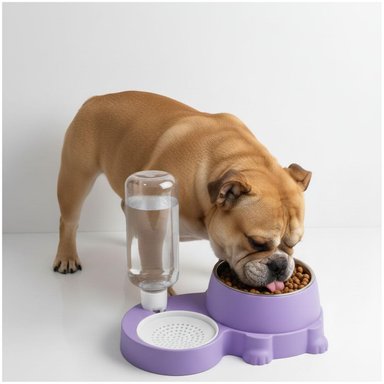 COMEDERO Y BEBEDERO 2 EN 1 CON DISPENSADOR DE AGUA PARA MASCOTAS PERRO GATO TAMAÑO M