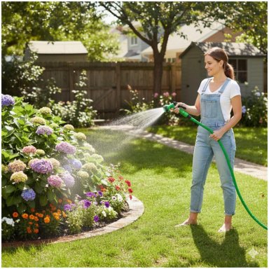 MANGUERA MULTIUSOS EXPANDIBLE RETRÁCTIL CON ACCESORIOS HASTA 30 METROS 7 EN 1 TAMAÑO M