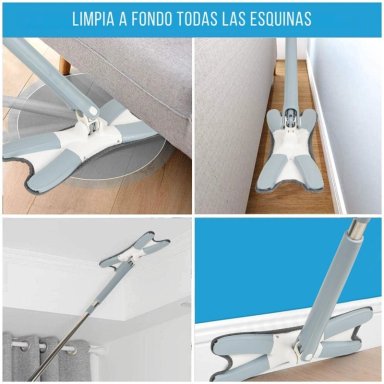 TRAPEADOR TIPO X 360° DE MICROFIBRA SUPER ABSORBENTE EXPRIME SIN CONTACTO - 2