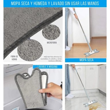 TRAPEADOR TIPO X 360° DE MICROFIBRA SUPER ABSORBENTE EXPRIME SIN CONTACTO - 5