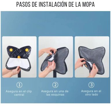 TRAPEADOR GIRATORIO 360° DE MICROFIBRA SUPER ABSORBENTE EXPRIME SIN CONTACTO - 6